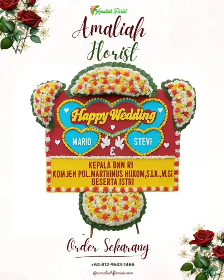 Papan Bunga Pernikahan Resto Dkampoeng Bj Kulur Gunung Putri